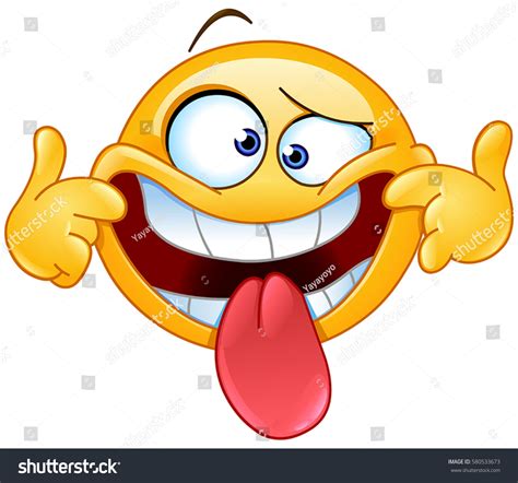 Emoticon Haciendo Una Cara Graciosa Vector De Stock Libre De Regalías