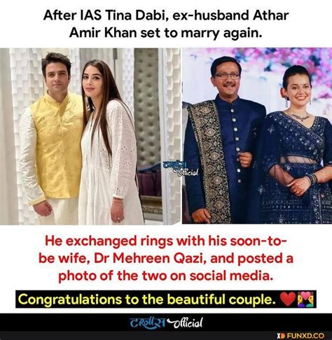 After Ias Tina Dabi Ex Husband Athar Amir Khan Set To Marry Again He