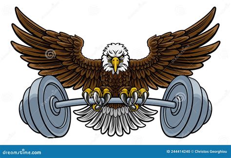 Eagle Bodybuilder Logo Character Design Mascot Premium Vectoreagle