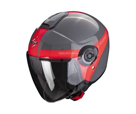 Casco Scorpion Exo City Ii Short Gris Rojo Fabregues Motos