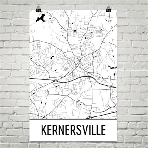 Kernersville NC Map Kernersville Art Kernersville Print | Etsy