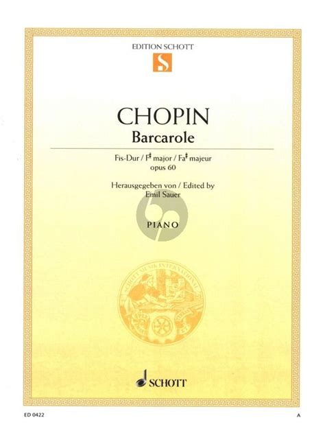 Barcarolle F Sharp Major Op 60 Piano Frederic Chopin Broekmans