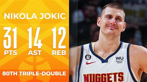 Nikola Jokic Records 80th CAREER TRIPLE DOUBLE December 10 2022