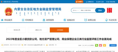 【监管动态】内蒙古自治区2022年度全区小额贷款公司、地方资产管理公司、商业保理企业三类行业监管评级工作全面完成cnorg