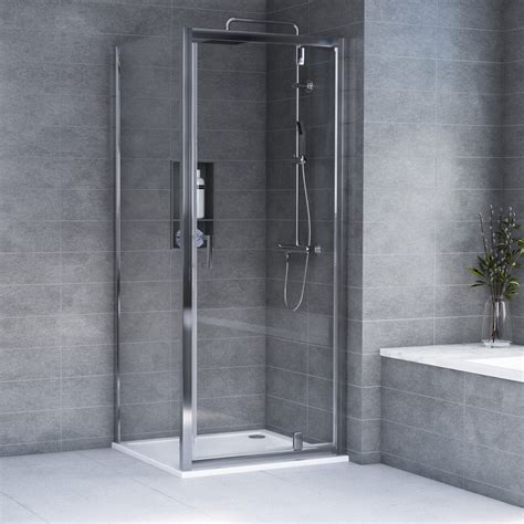 Aqualux Pivot Door Shower Enclosure And Tray Package 900 X 900mm 6mm