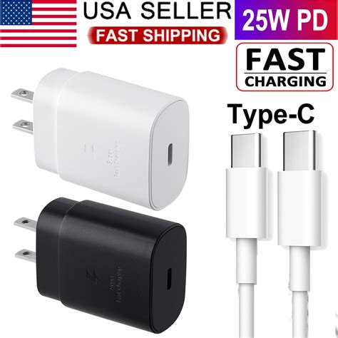 25w Type Usb C Super Fast Wall Charger 6ft Cable For Samsung Galaxy S22