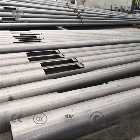 Hot Hip Galvanization ISO Approved Solar Steel Galvanized Street Lighting Pole With Low Price