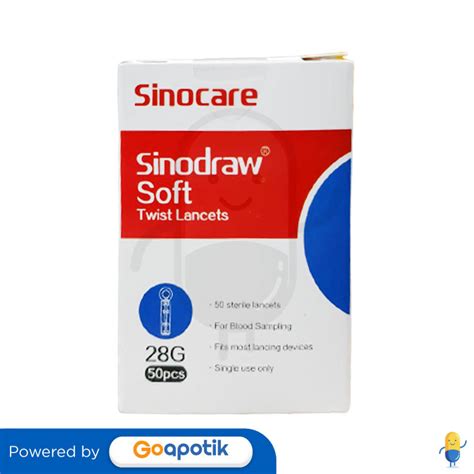 SINOCARE SINODRAW TWIST LANCETS 28G BOX 50 PCS Kegunaan Efek Samping