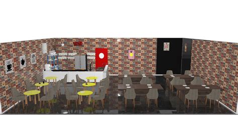 Layout cafeteria de Gabriella | Planta 3D - Mooble