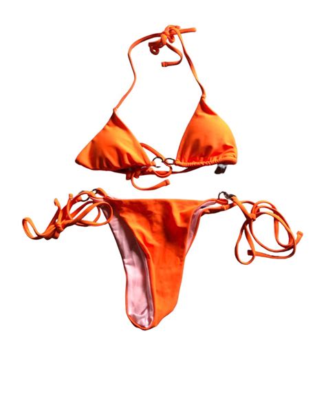 Orange Triangle Bikini On Carousell