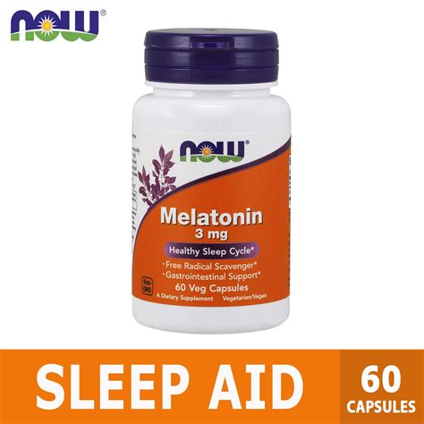 Now Foods, Melatonin, 3 mg, 60-180 Capsules