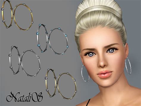 NataliS TS3 Sleek Bangles Earrings With Crystals FT FA