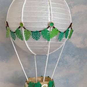 Jungle Theme Hot Air Balloon Nursery Lamp Shade Craft Foam Leaves Toys Not Included Etsy