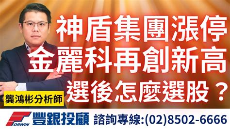 20240115龔鴻彬分析師｜神盾集團亮燈漲停，金麗科再創新高。選後該怎麼選股？光鋐、廣寰科、訊達、安格、金麗科、旺矽、中砂、亞力、華城、中興