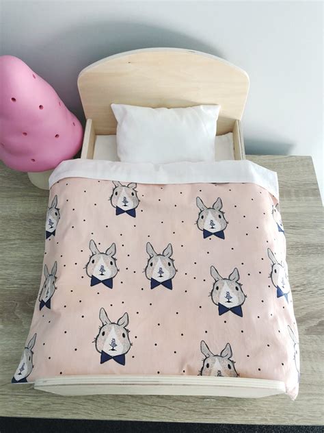 Wooden Doll Bed Bedding Set Mr Rabbit Mini Me Ltd