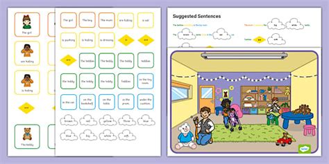 Teddies Colourful Semantics Picture Scene Teacher Made