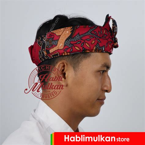 Iket Kepala Tradisional Sunda Jawa Batik Singo Barong Marun Lazada