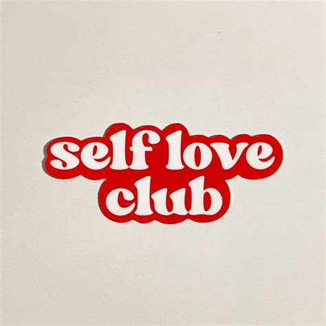 Self Love Club Sticker Typography Love Lettering Vision Board Self