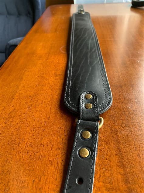 Pinegrove Leather Guitar Strap Black Genuine Leather Reverb