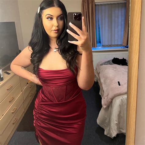 Oh Polly Midi Satin Dress ️size 12 ️ Fits More Of A Depop