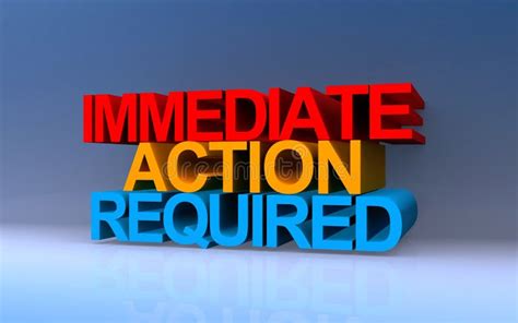 Immediate Action Required on Blue Stock Illustration - Illustration of ... 