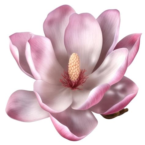 Pink Magnolia Flower Transparent Isolated Background Ai Premium Ai