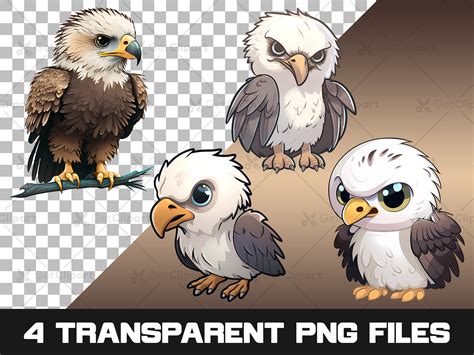 Baby Bald Eagle Clipart Cute Animals PNG Forest Nursery - Etsy