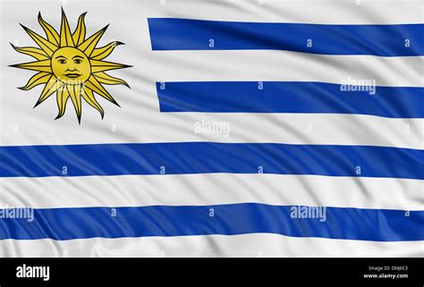 3D Uruguayan flag Stock Photo - Alamy