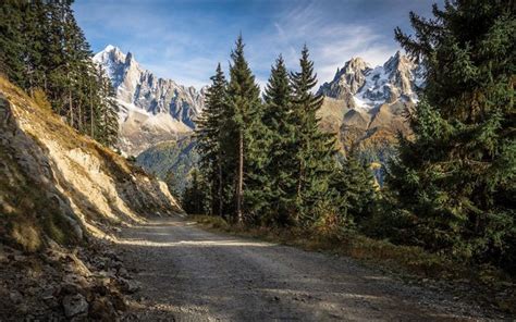 Download wallpapers mountain road, forest, rocks, mountain landscape ...