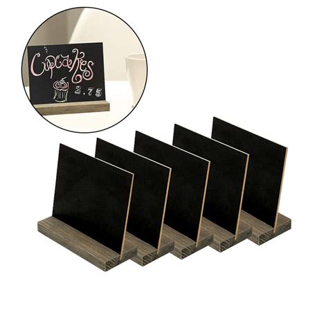 5pcs Mini Tabletop Chalkboards With Support Creative Wooden Message