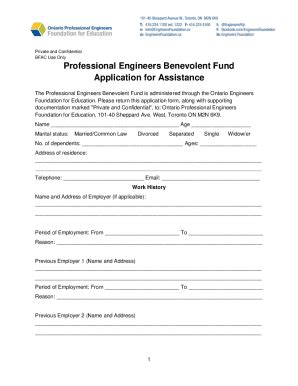 Fillable Online Professional Engineers Benevolent Fund Application For