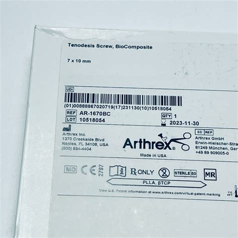 New ARTHREX AR 1670BC Tenodesis Screw BioComposite Disposables