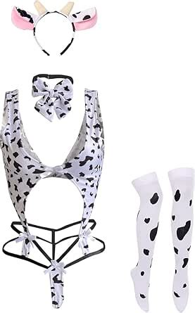 Amazon Unibaby Womens Anime Cow Cosplay Milk Leopard Costume Lolita Kawaii Bikini Bodysuit