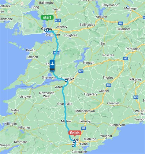 Ireland Citylink Bus Route No 251 From Galway To Cork Airport Vice