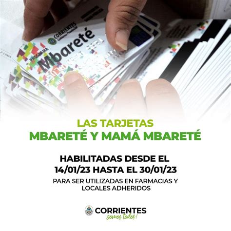 Se encuentran habilitadas las tarjetas Mbareté y Mamá Mbareté