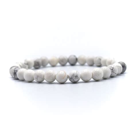 Howlite Beaded Bracelet Two Feathers Brighton