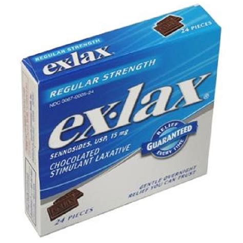 Ex Lax Regular Strength Chocolated 24 Count Box