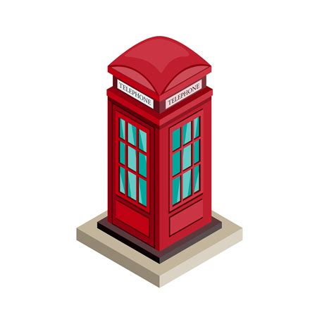 Telephone Booth British Landmark Building Symbol Icon In White