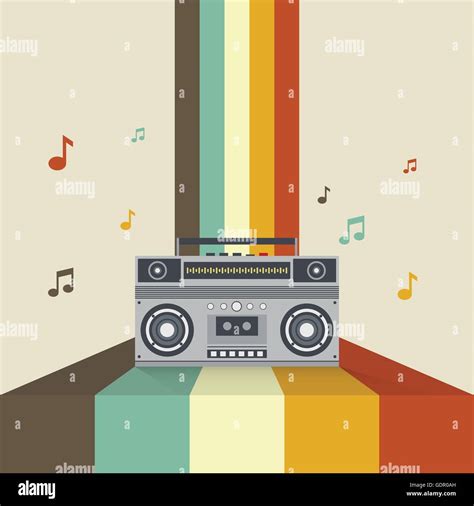 Style Vintage Retro Boombox Vector Illustration Image Vectorielle Stock