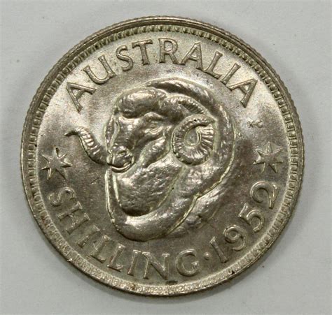 Lot Australia 1952 Shilling Choice Uncirculated