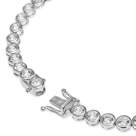 Sterling Silver And Cubic Zirconia Tennis Bracelet