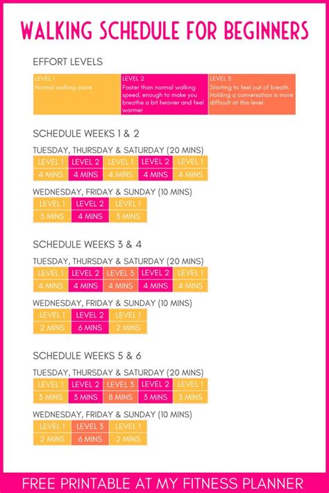 Free printable walking schedule - 90 minutes a week plan in 2024 ...