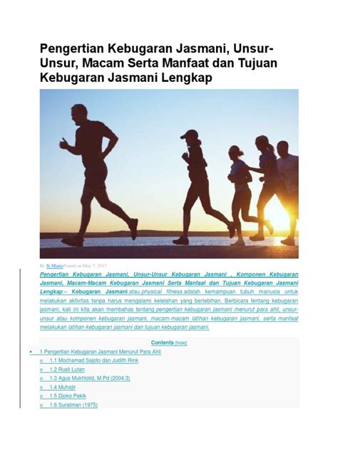 Pengertian Kebugaran Jasmani Pdf