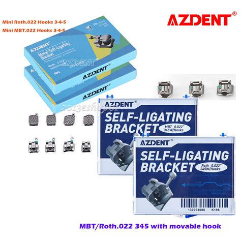 Azdent Dental Orthodontic Metal Self Ligating Brackets Brace Rothmbt