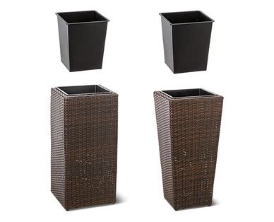 Gardenline Rattan Tall Woven Planter Aldi Usa Specials Archive