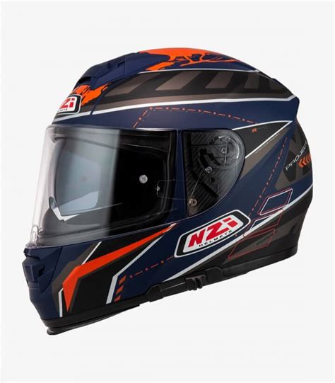 Casco Integral Nzi Eurus Project Azul Antracita Y Naranja