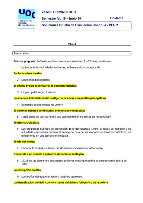 Solución PEC2 Criminología Semestre feb 19 junio 19 Unidad 2