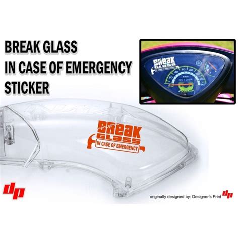 ⊕ Break Glass In Case Of Emergency Sticker In Case Of Emergency Break Glass Sticker Waterproof