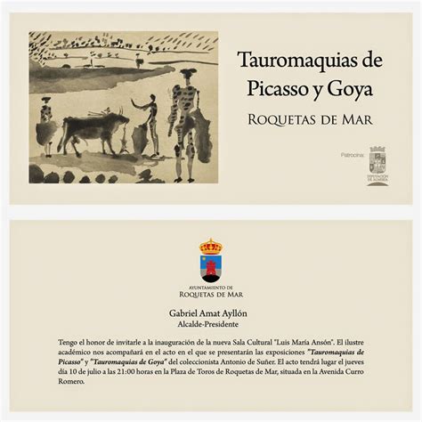 Pe A Cultural Taurina De Roquetas De Mar Picasso Y Goya Mano A Mano