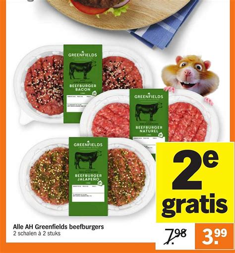 Alle Ah Greenfields Beefburgers Aanbieding Bij Albert Heijn Folders Nl